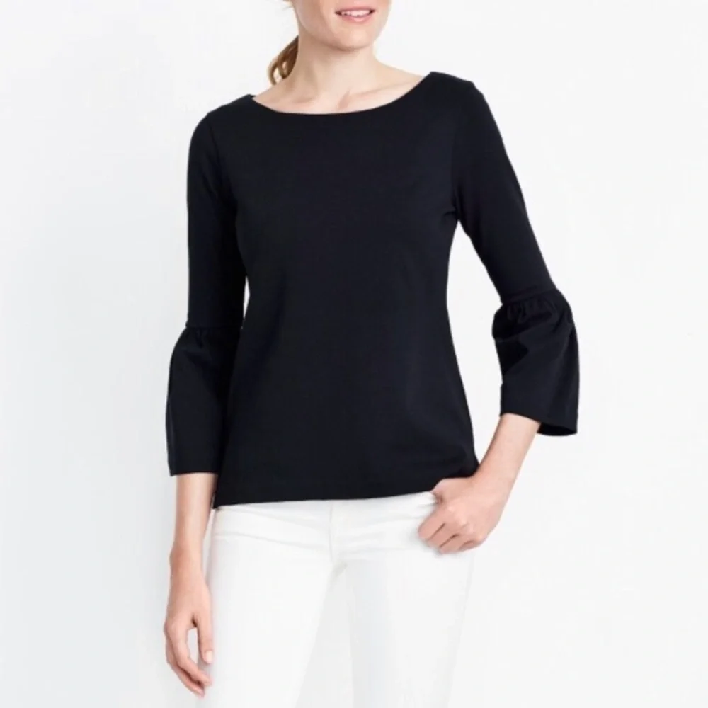 J.Crew Black Bell Sleeve Top